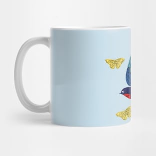 Barn Swallow and Butterflies Mug